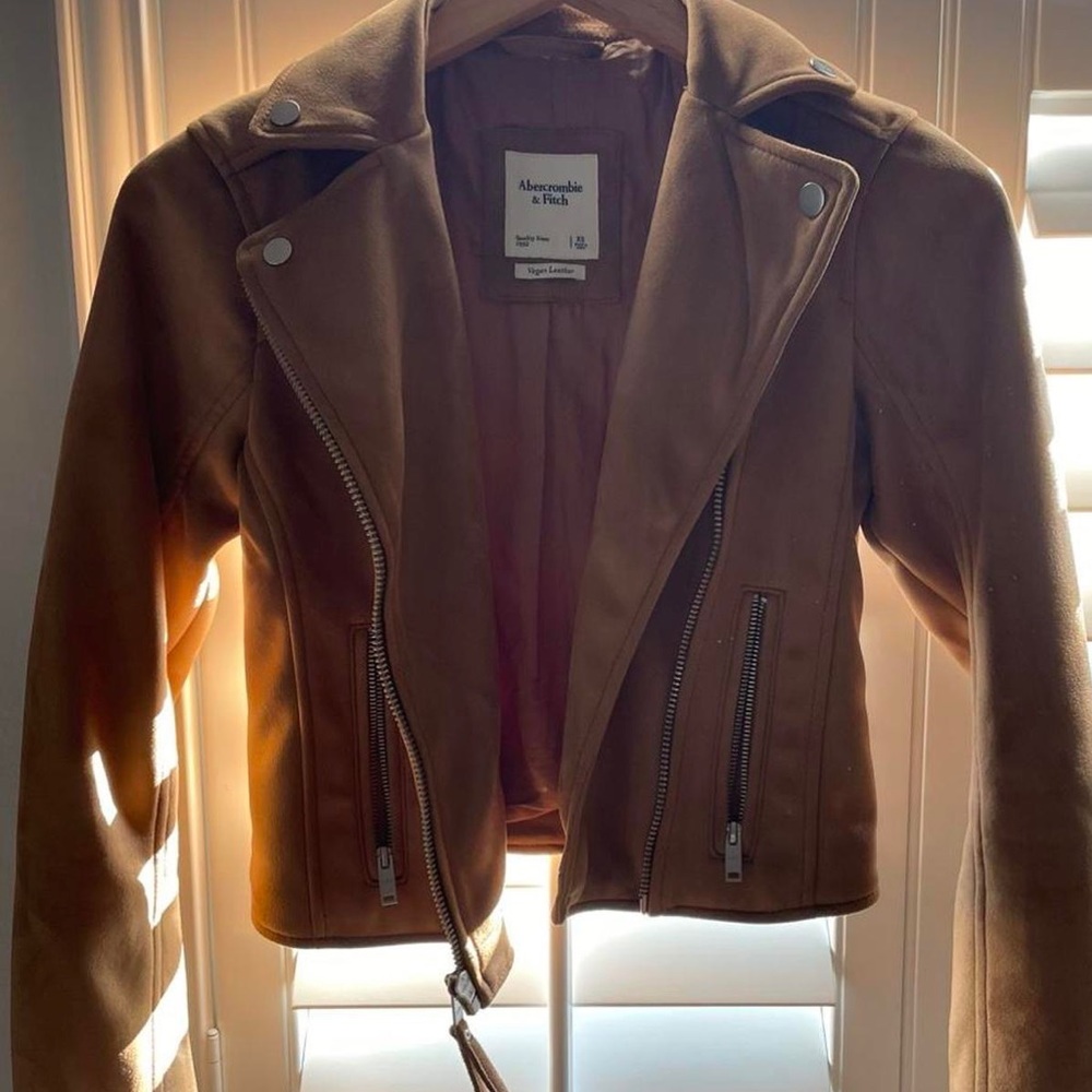 NWT leather suede brown jacket from Abercrombie